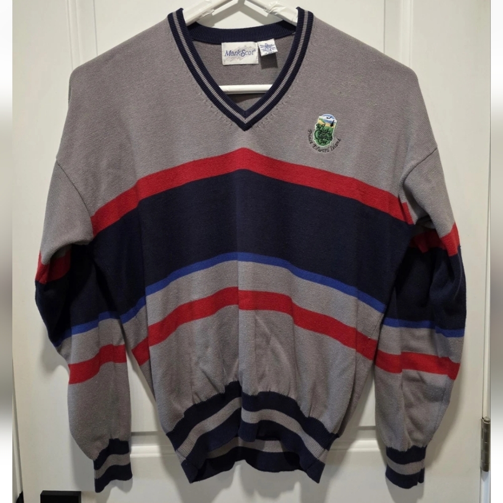 Mark Scot The Links of Crowbush Cove Golf Mens XL Sweater V Neck